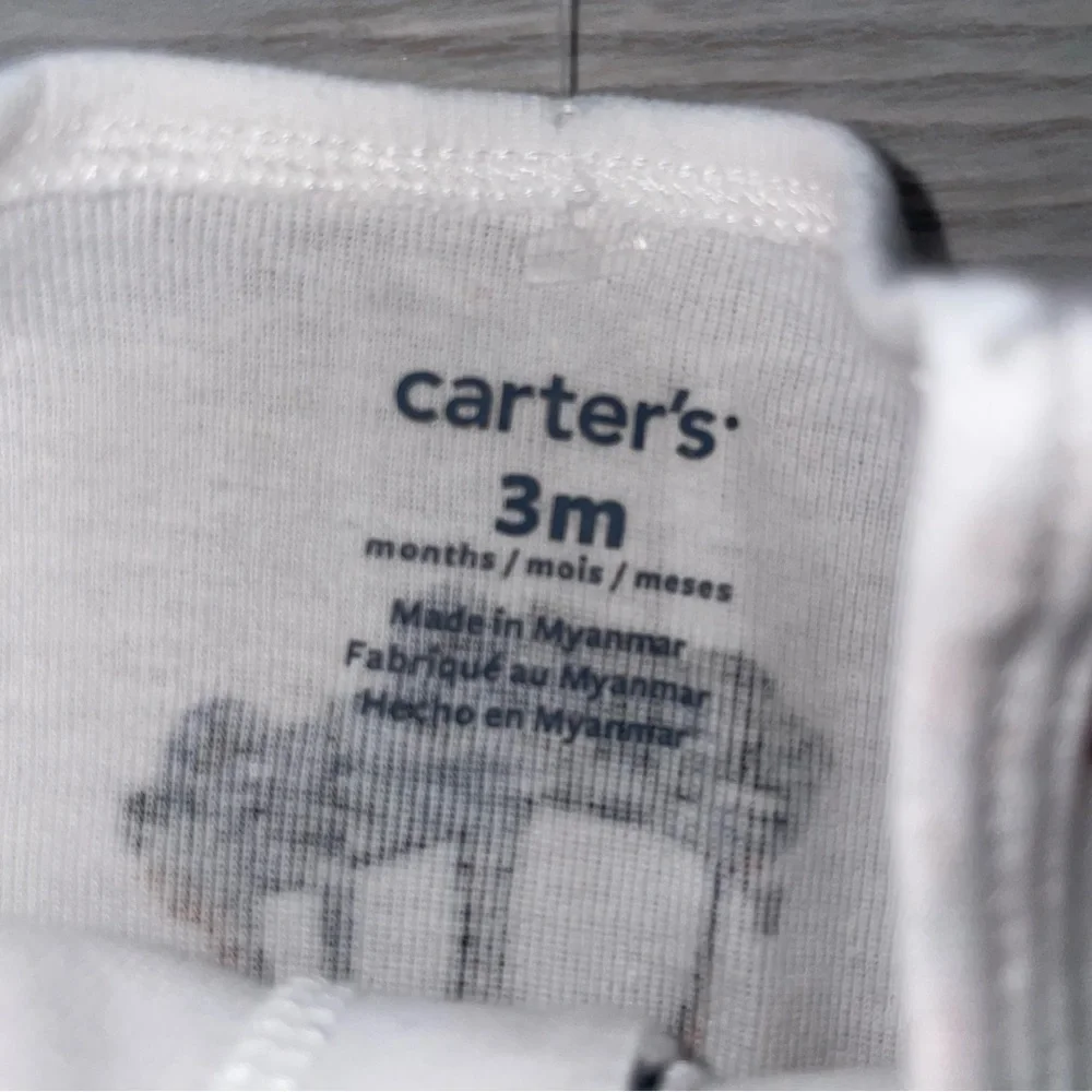 Carter’s Baby Boys Sleeper 3 Months White Vehicle Print Footie Pajamas